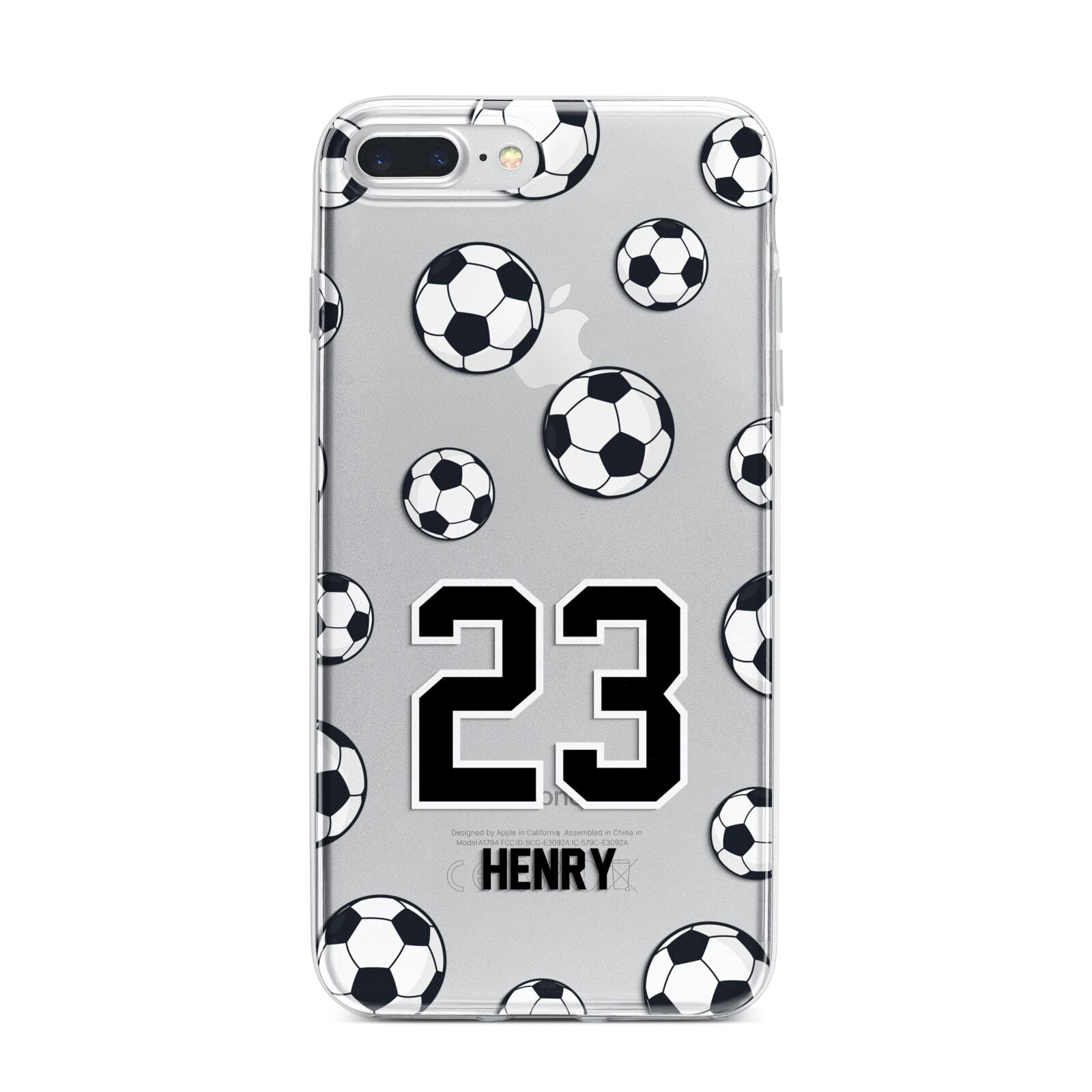 Personalised Football iPhone 7 Plus Bumper Case on Silver iPhone