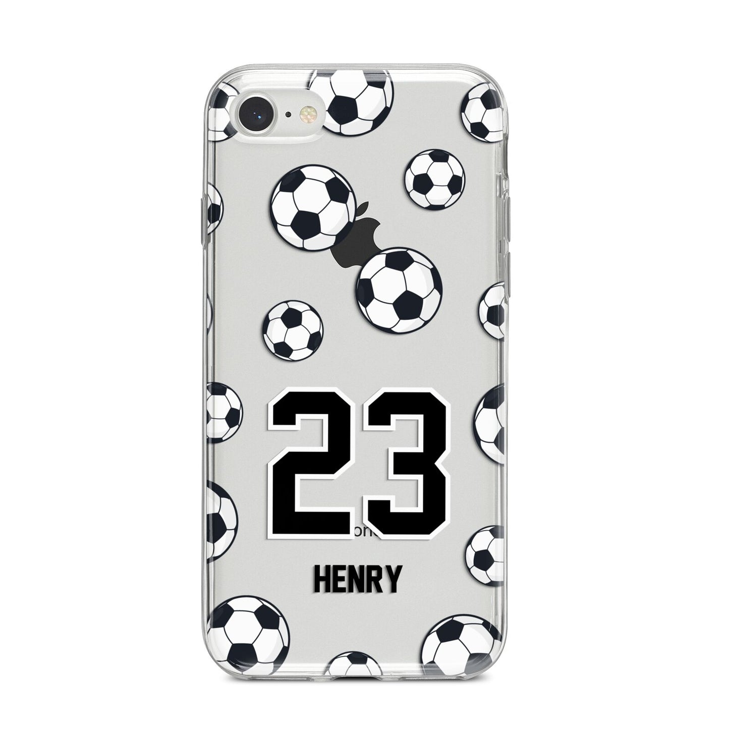 Personalised Football iPhone 8 Bumper Case on Silver iPhone