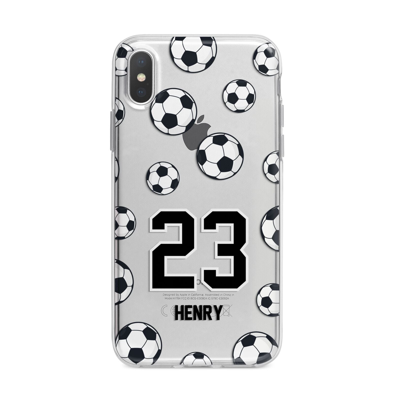Personalised Football iPhone X Bumper Case on Silver iPhone Alternative Image 1