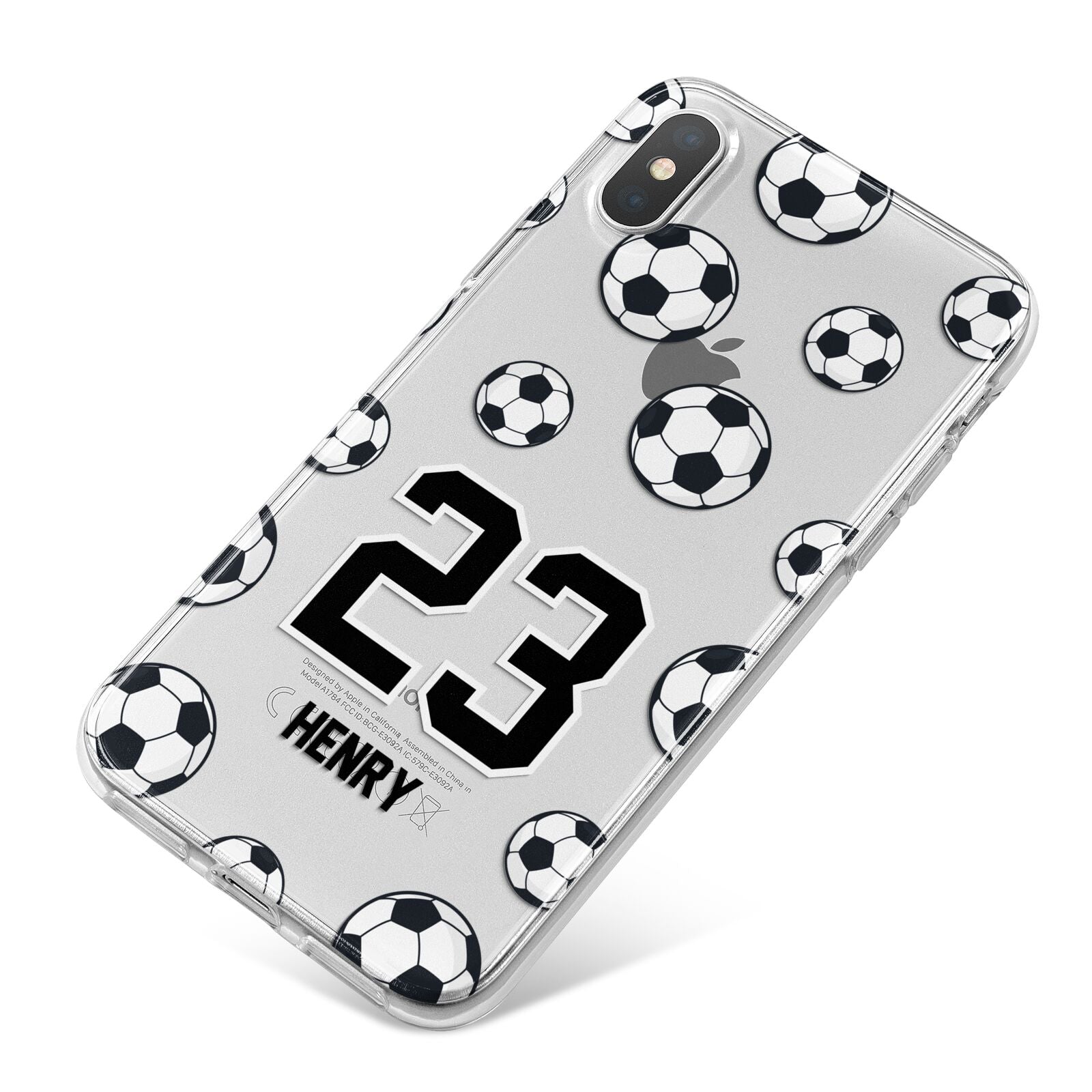 Personalised Football iPhone X Bumper Case on Silver iPhone