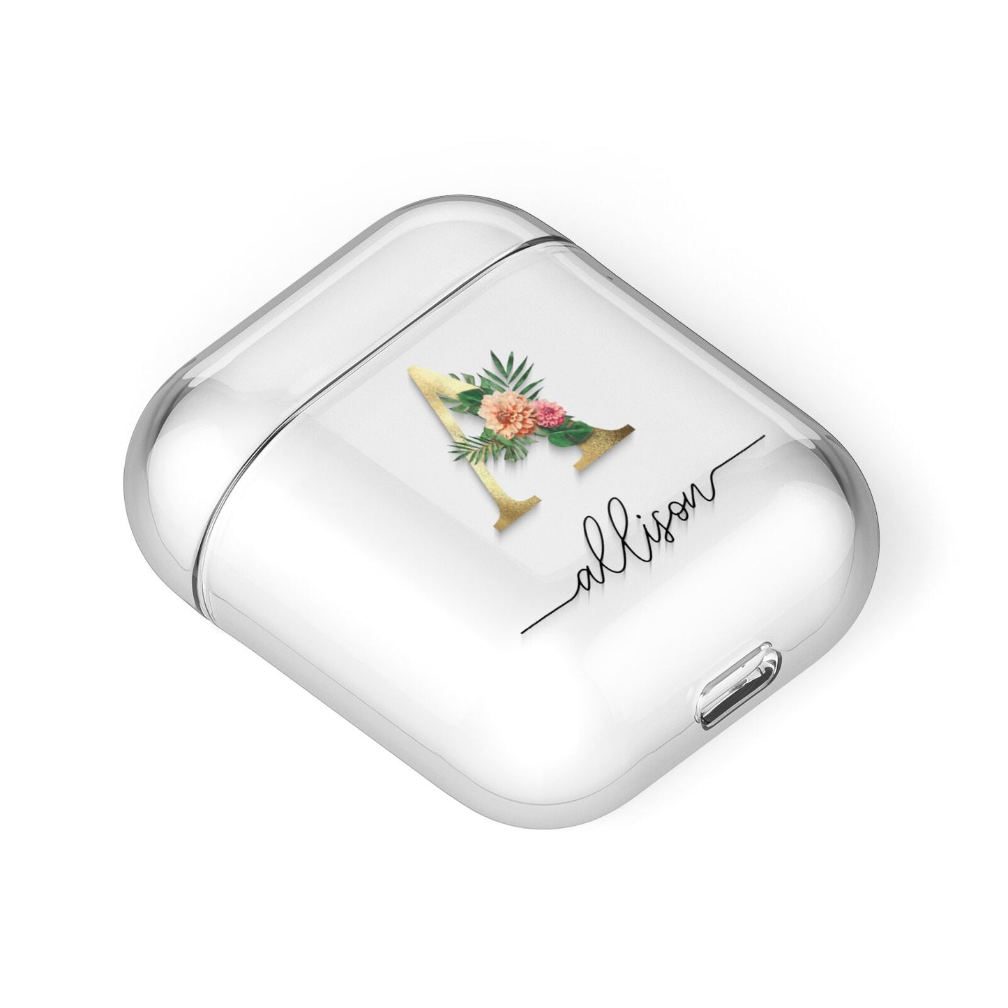Personalised Forest Monogram AirPods Case Laid Flat