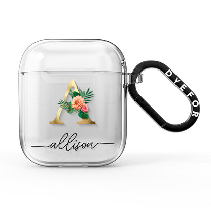 Personalised Forest Monogram AirPods Clear Case