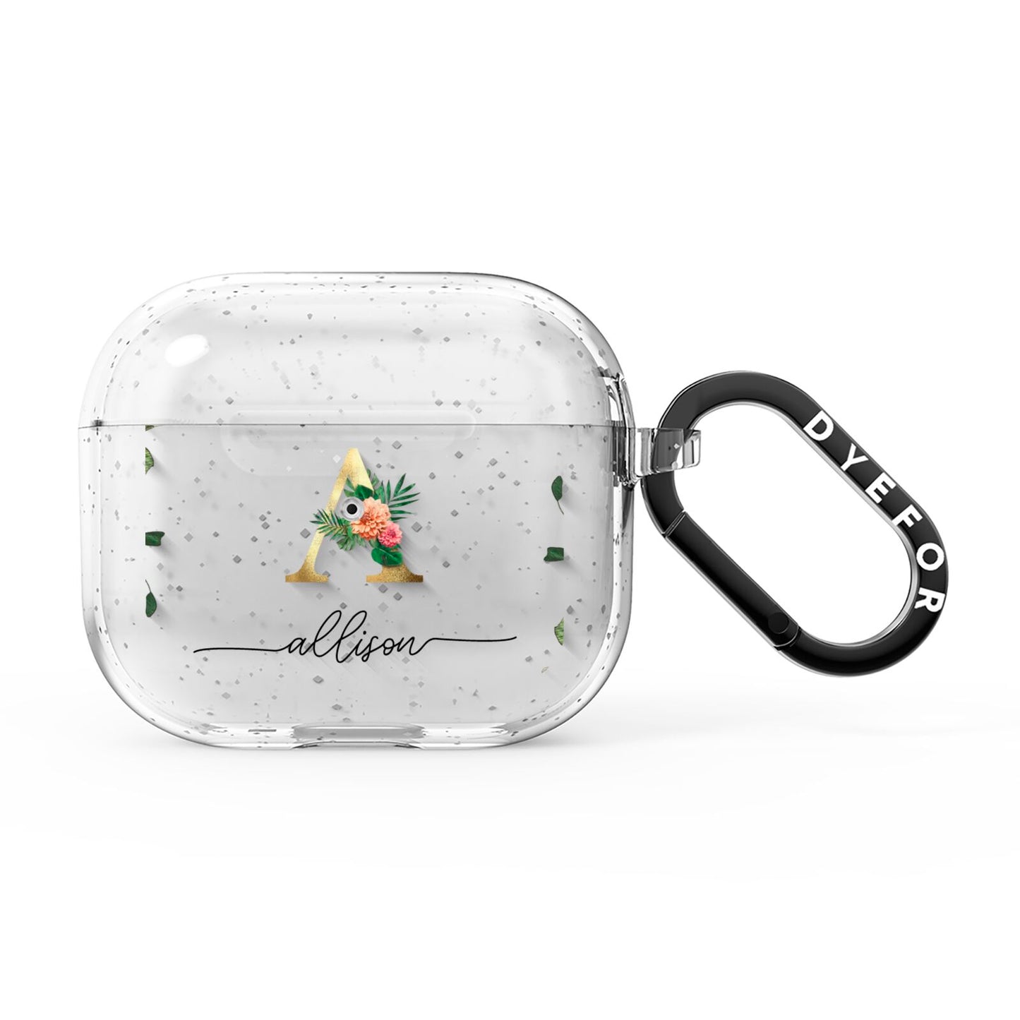 Personalised Forest Monogram AirPods Glitter Case 3rd Gen