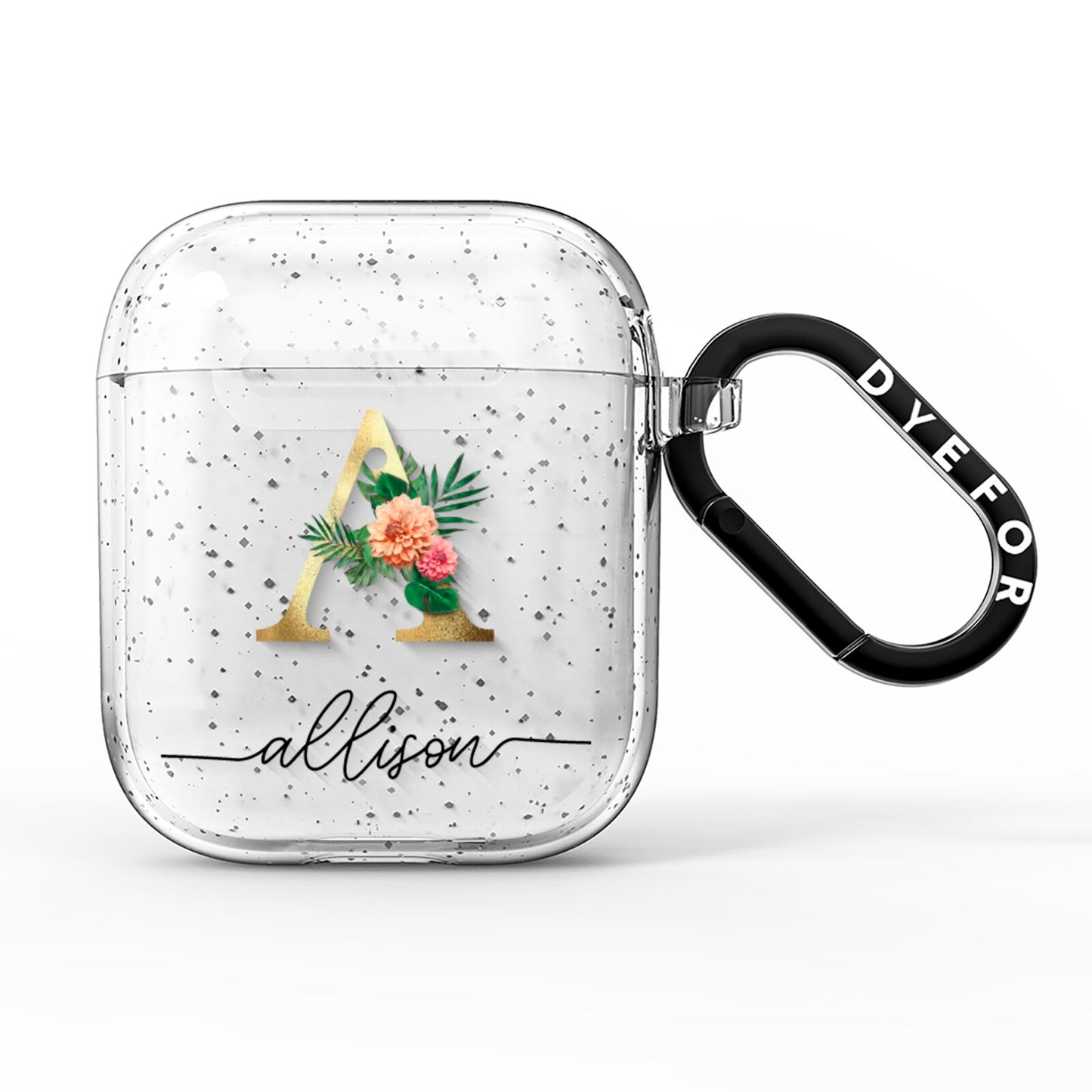 Personalised Forest Monogram AirPods Glitter Case