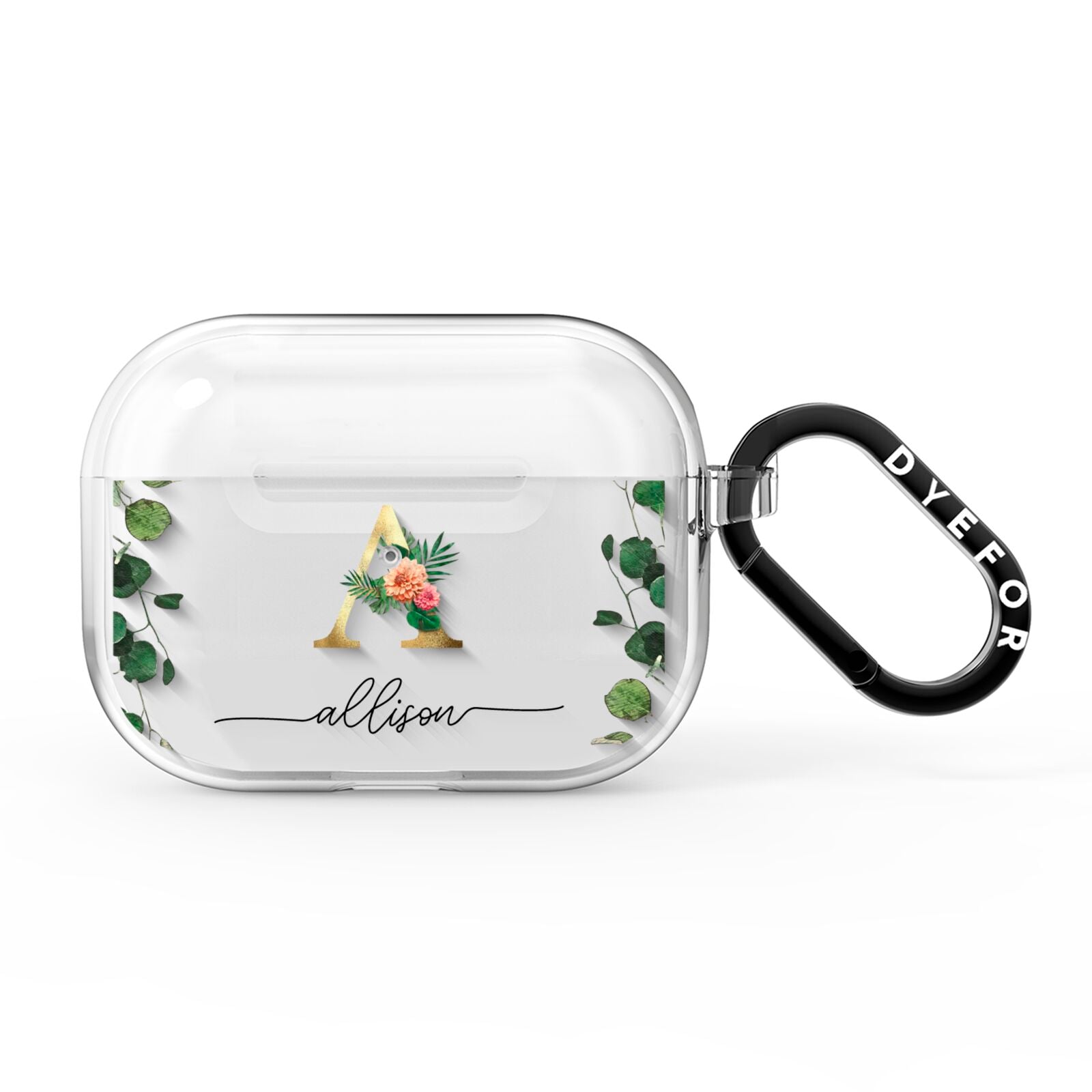Personalised Forest Monogram AirPods Pro Clear Case