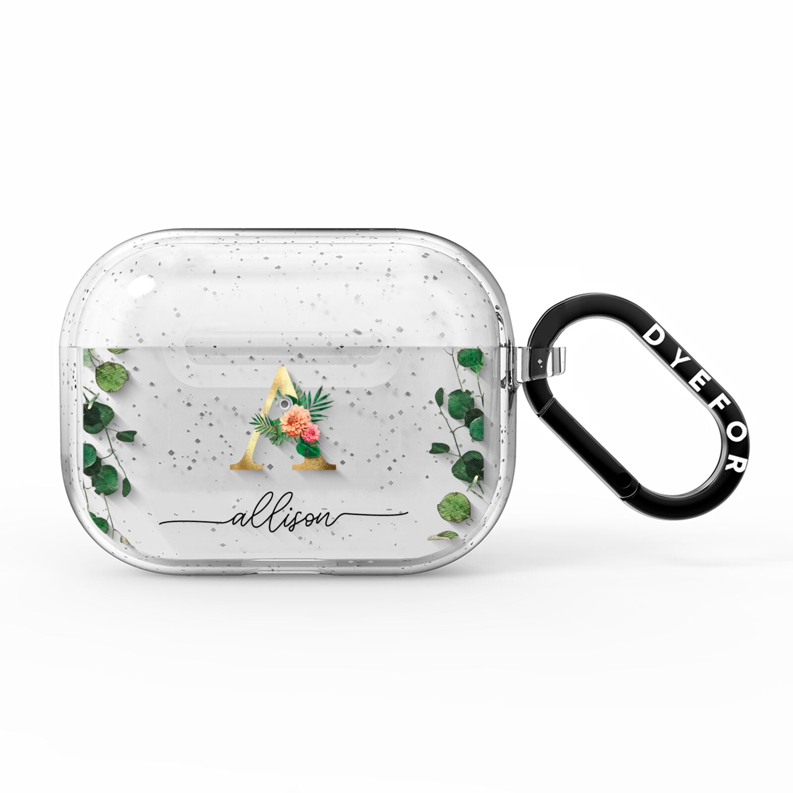 Personalised Forest Monogram AirPods Pro Glitter Case