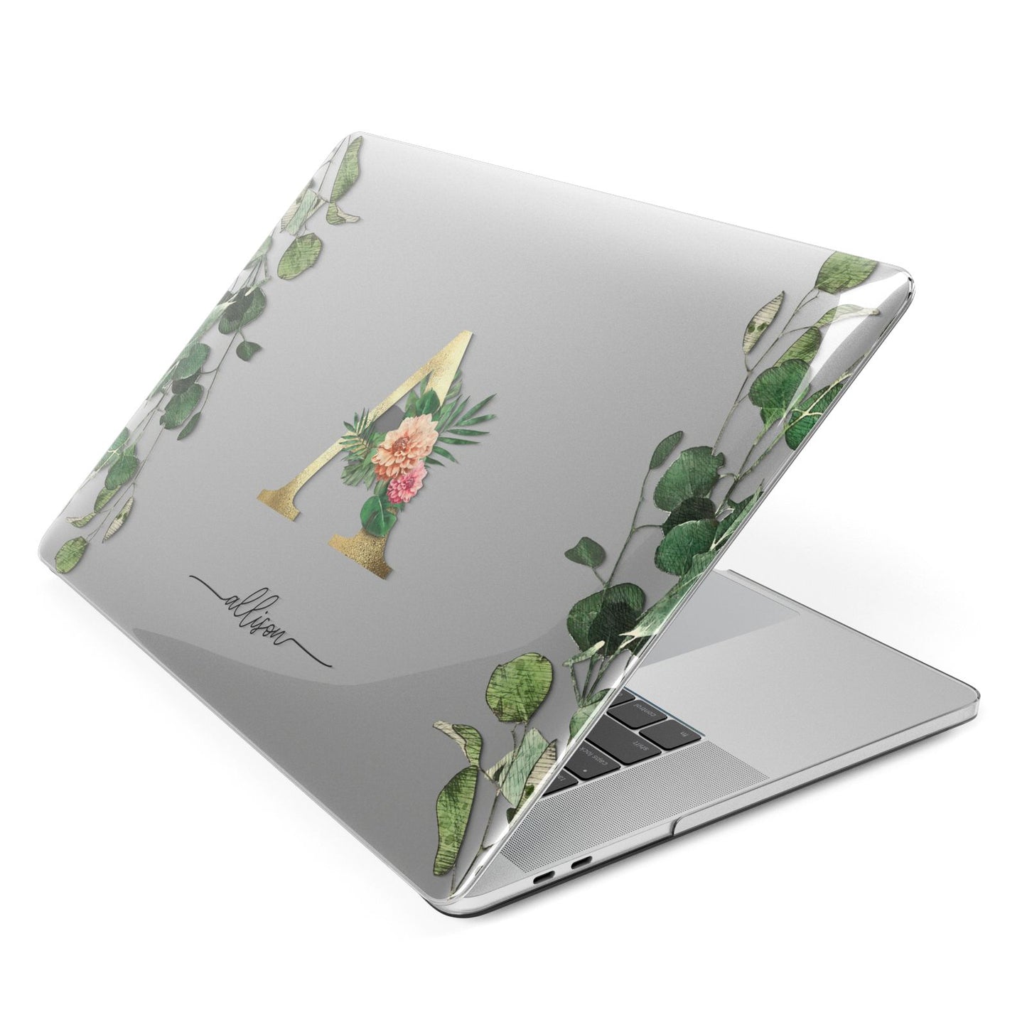 Personalised Forest Monogram Apple MacBook Case Side View