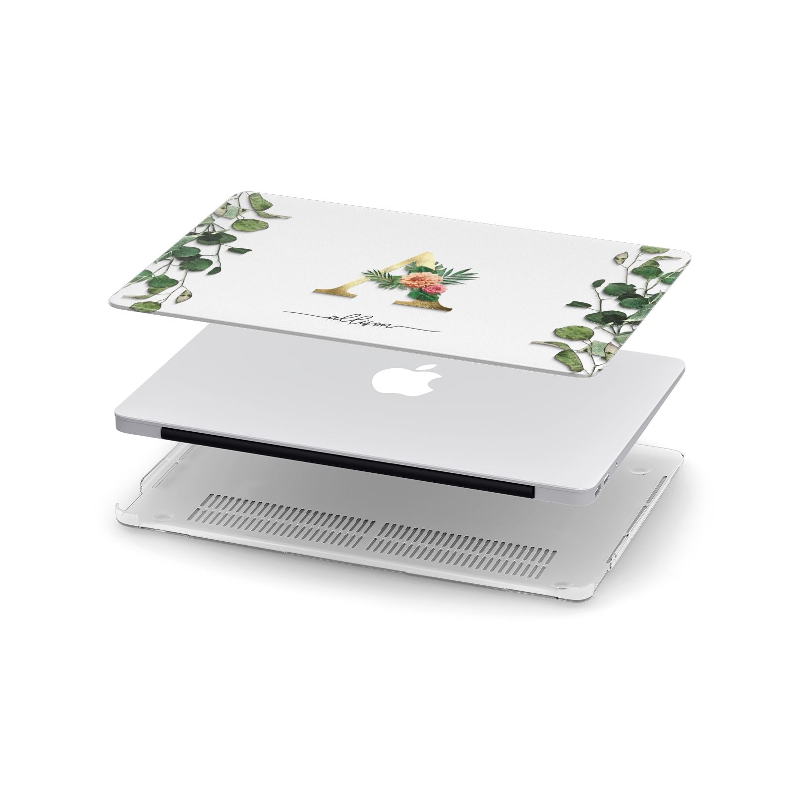 Personalised Forest Monogram Apple MacBook Case in Detail