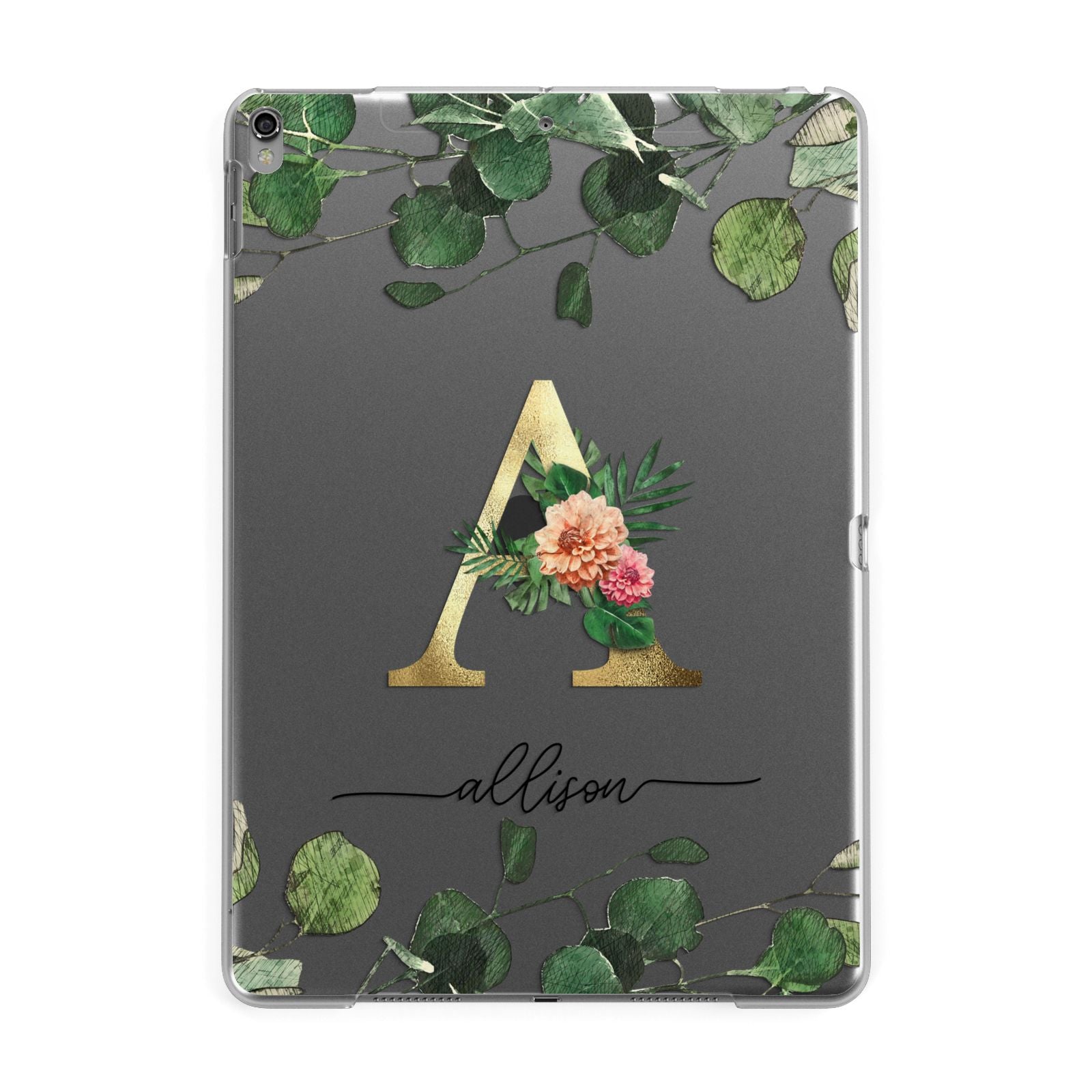 Personalised Forest Monogram Apple iPad Grey Case
