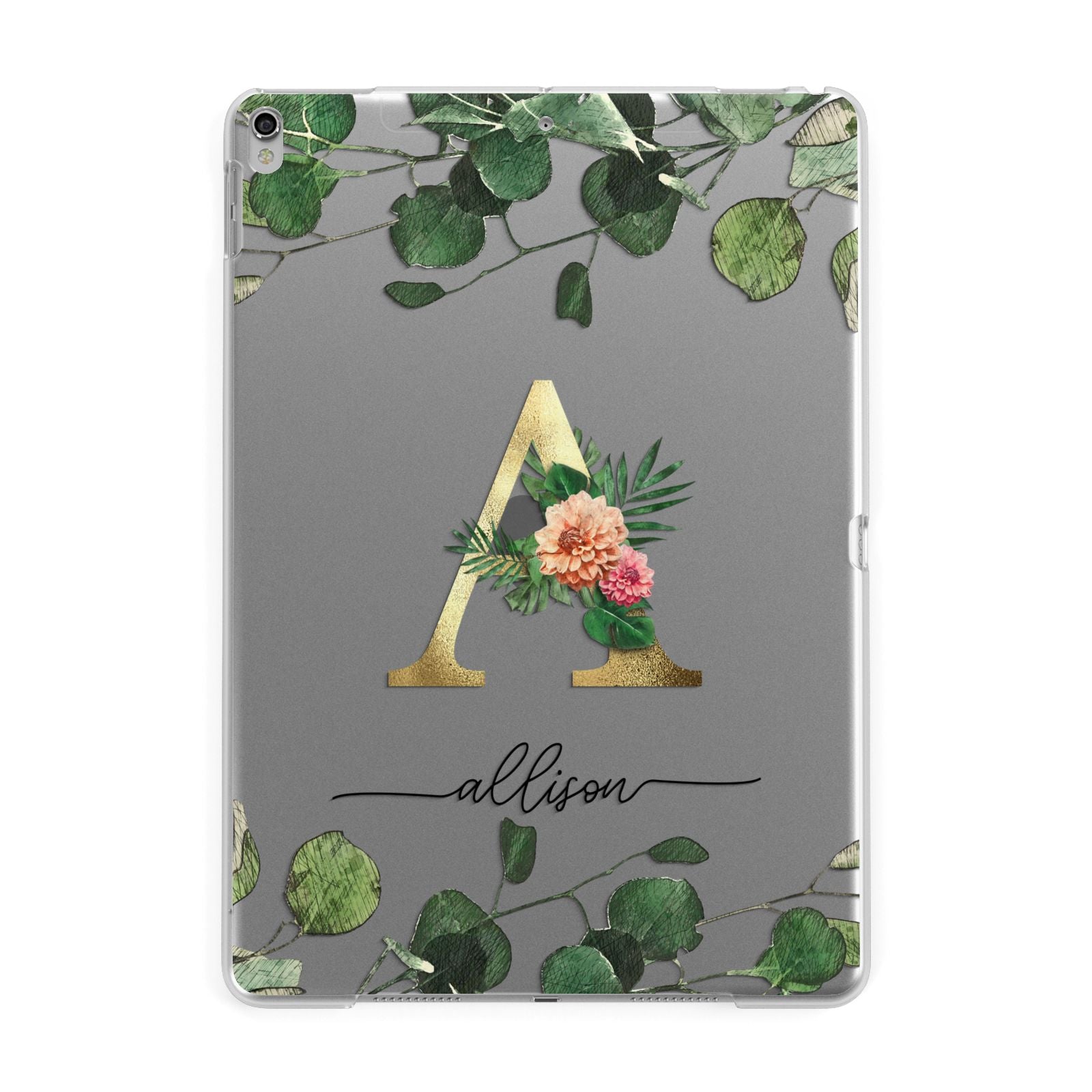 Personalised Forest Monogram Apple iPad Silver Case