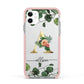 Personalised Forest Monogram Apple iPhone 11 in White with Pink Impact Case