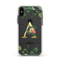 Personalised Forest Monogram Apple iPhone Xs Impact Case White Edge on Black Phone