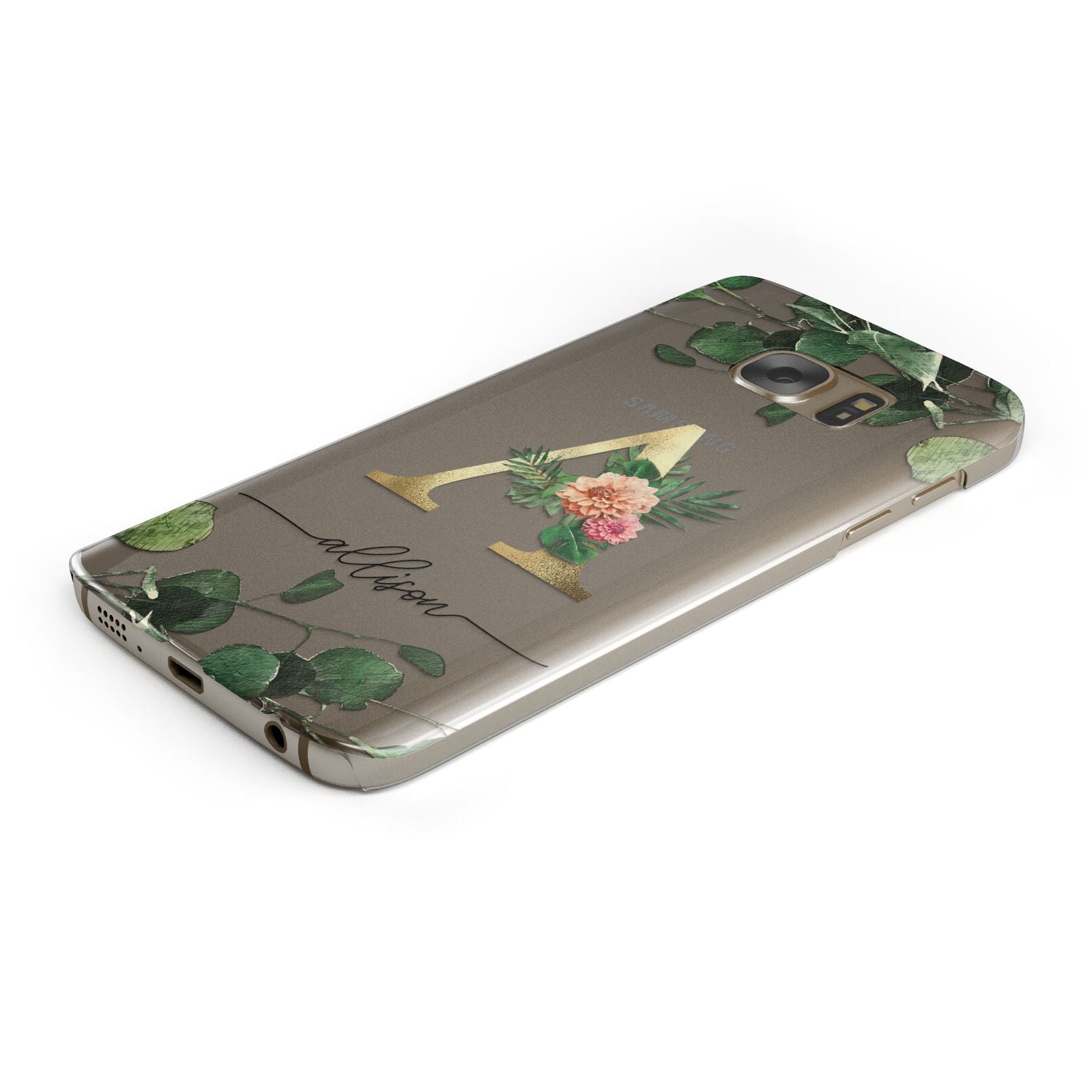 Personalised Forest Monogram Samsung Galaxy Case Bottom Cutout