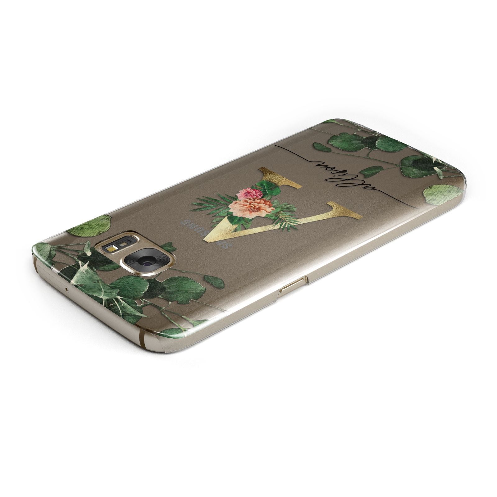 Personalised Forest Monogram Samsung Galaxy Case Top Cutout