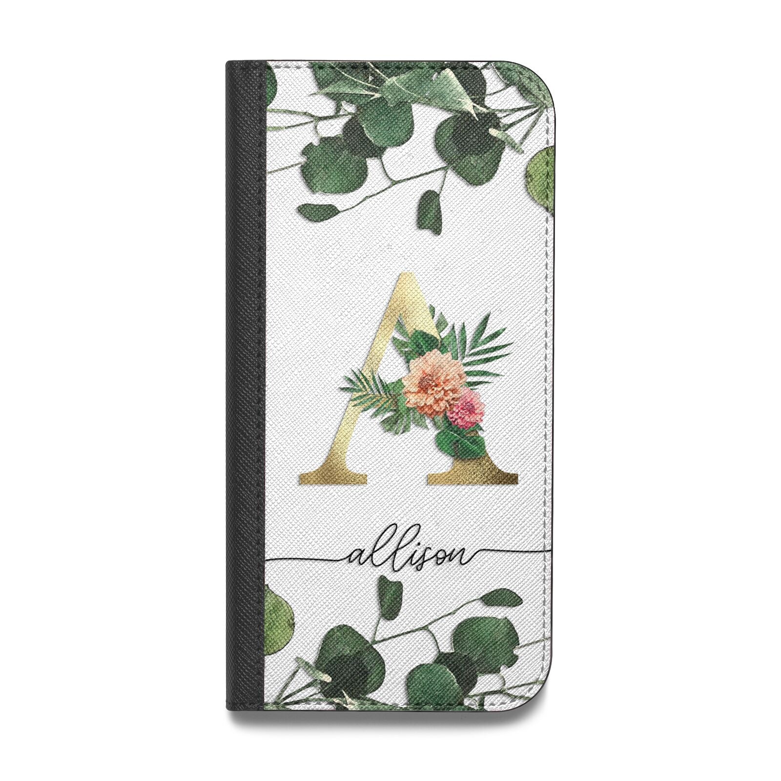 Personalised Forest Monogram Vegan Leather Flip Samsung Case