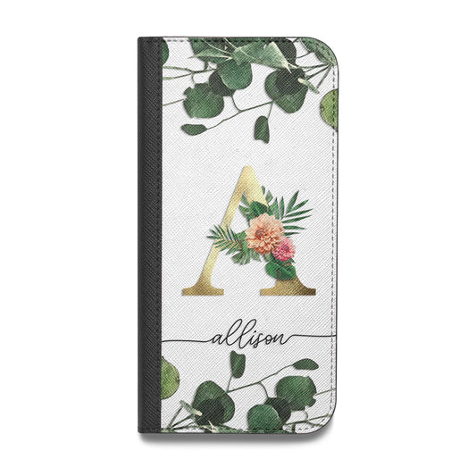 Personalised Forest Monogram Vegan Leather Flip Samsung Case