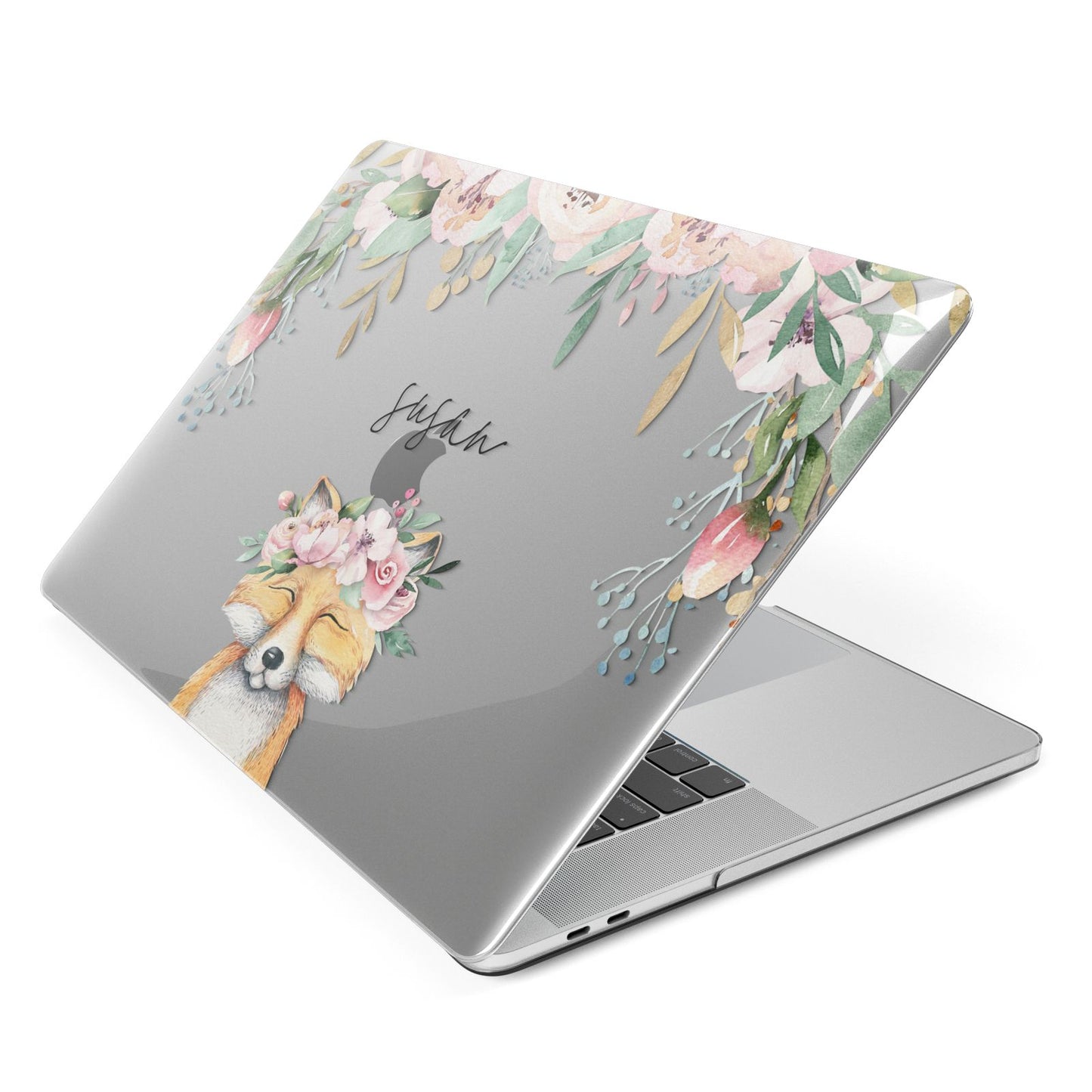 Personalised Fox Apple MacBook Case Side View