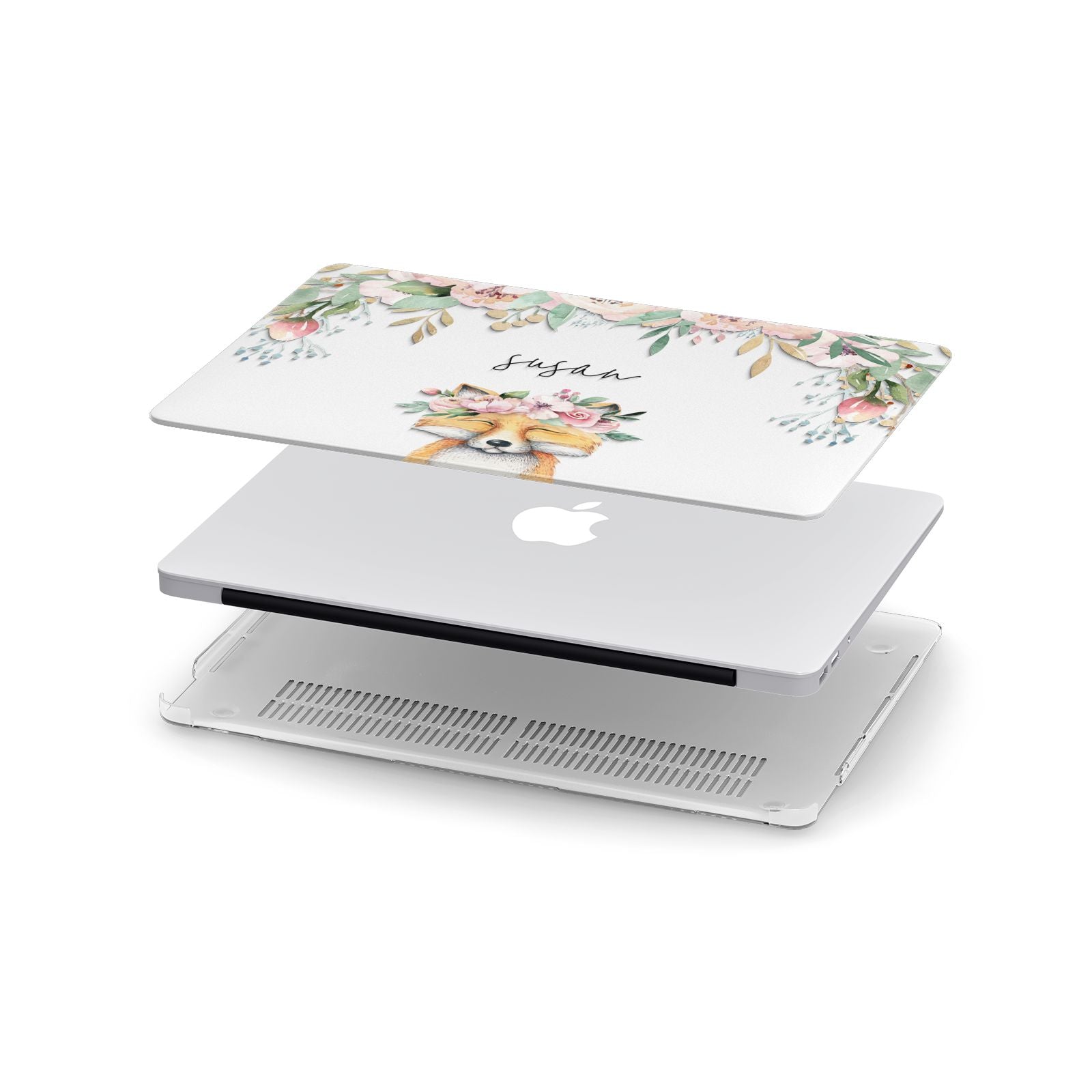 Personalised Fox Apple MacBook Case in Detail