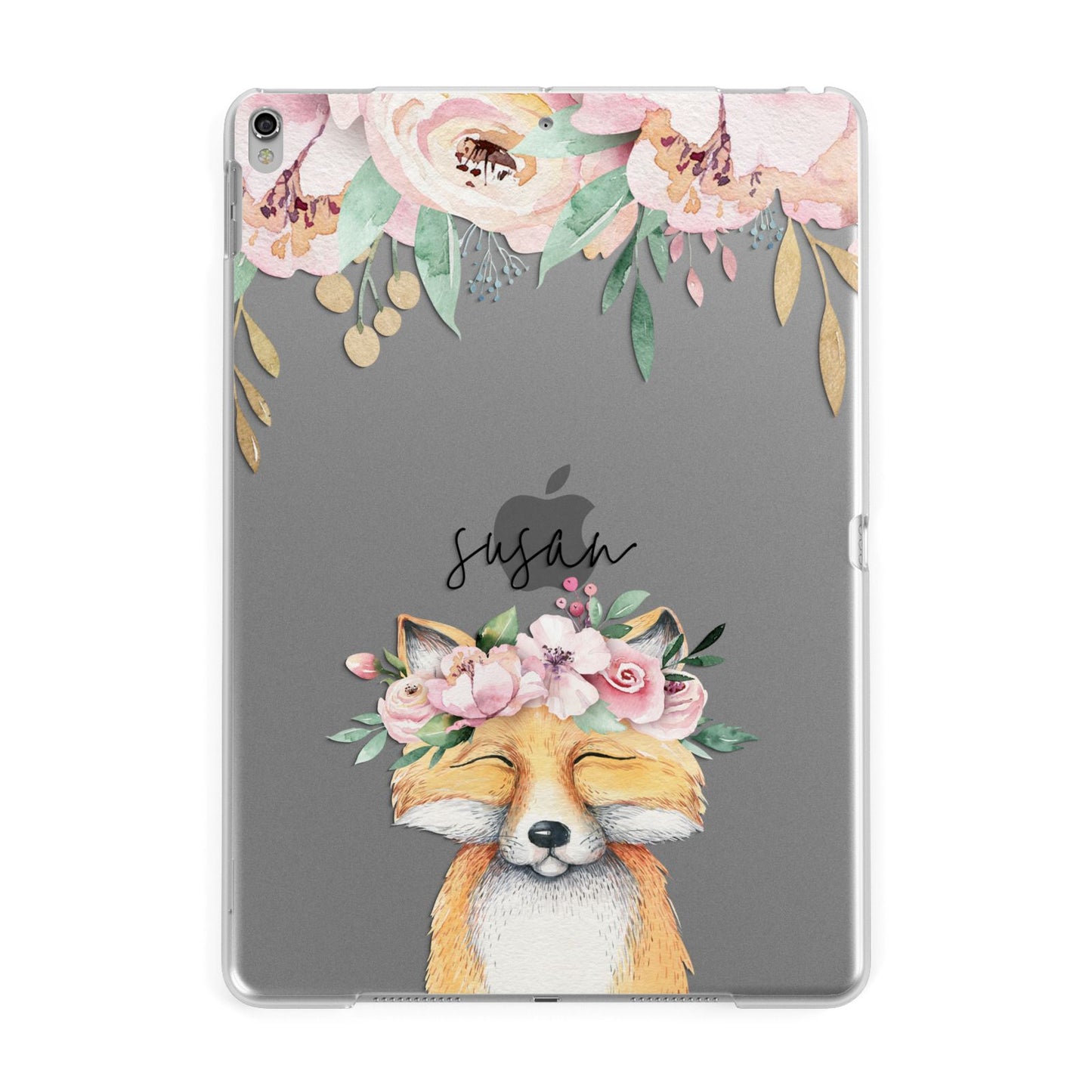 Personalised Fox Apple iPad Silver Case