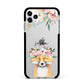 Personalised Fox Apple iPhone 11 Pro Max in Silver with Black Impact Case