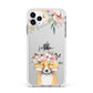 Personalised Fox Apple iPhone 11 Pro Max in Silver with White Impact Case
