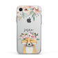 Personalised Fox Apple iPhone XR Impact Case White Edge on Silver Phone
