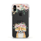 Personalised Fox Apple iPhone Xs Impact Case White Edge on Black Phone