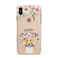 Personalised Fox Apple iPhone Xs Max Impact Case Pink Edge on Gold Phone