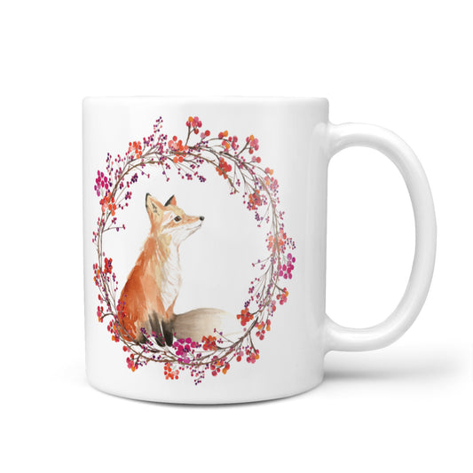 Personalised Fox Christmas Wreath 10oz Mug