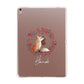 Personalised Fox Christmas Wreath Apple iPad Rose Gold Case