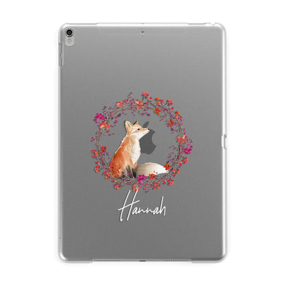 Personalised Fox Christmas Wreath Apple iPad Silver Case