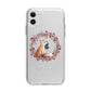 Personalised Fox Christmas Wreath Apple iPhone 11 in White with Bumper Case