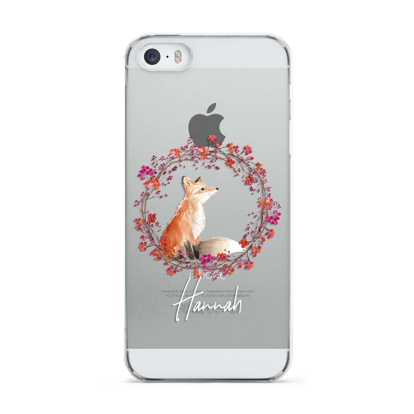 Personalised Fox Christmas Wreath Apple iPhone 5 Case
