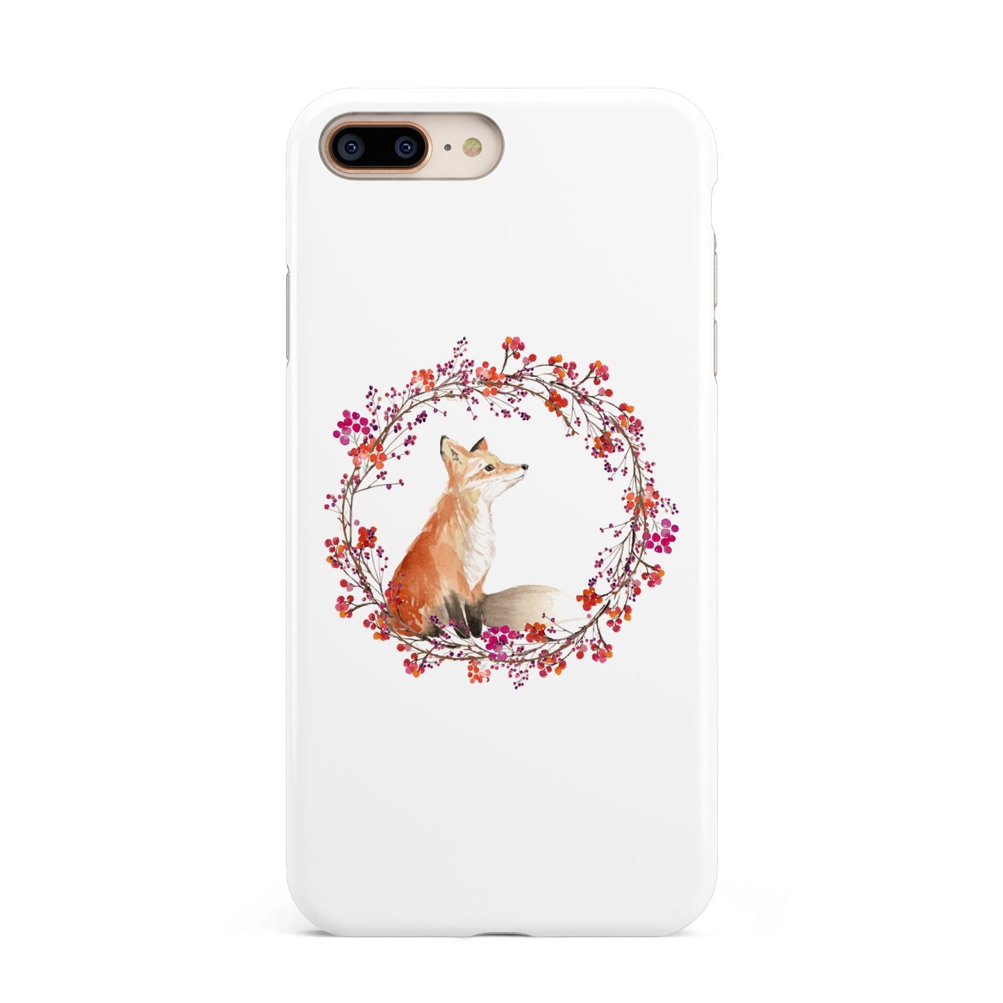 Personalised Fox Christmas Wreath Apple iPhone 7 8 Plus 3D Tough Case