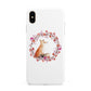 Personalised Fox Christmas Wreath Apple iPhone Xs Max 3D Tough Case