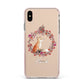 Personalised Fox Christmas Wreath Apple iPhone Xs Max Impact Case Pink Edge on Gold Phone