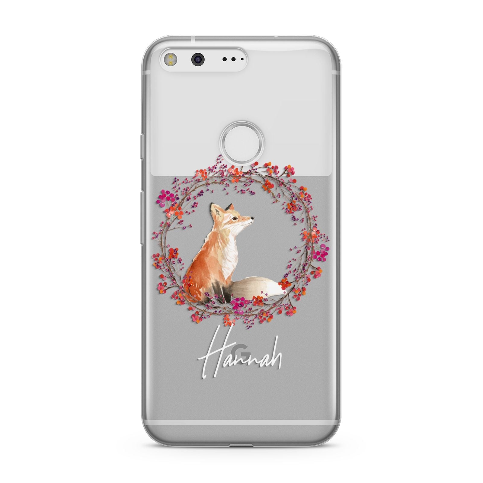 Personalised Fox Christmas Wreath Google Pixel Case