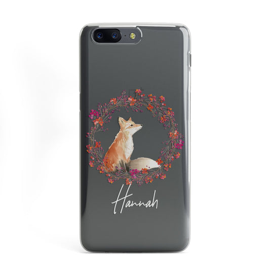 Personalised Fox Christmas Wreath OnePlus Case