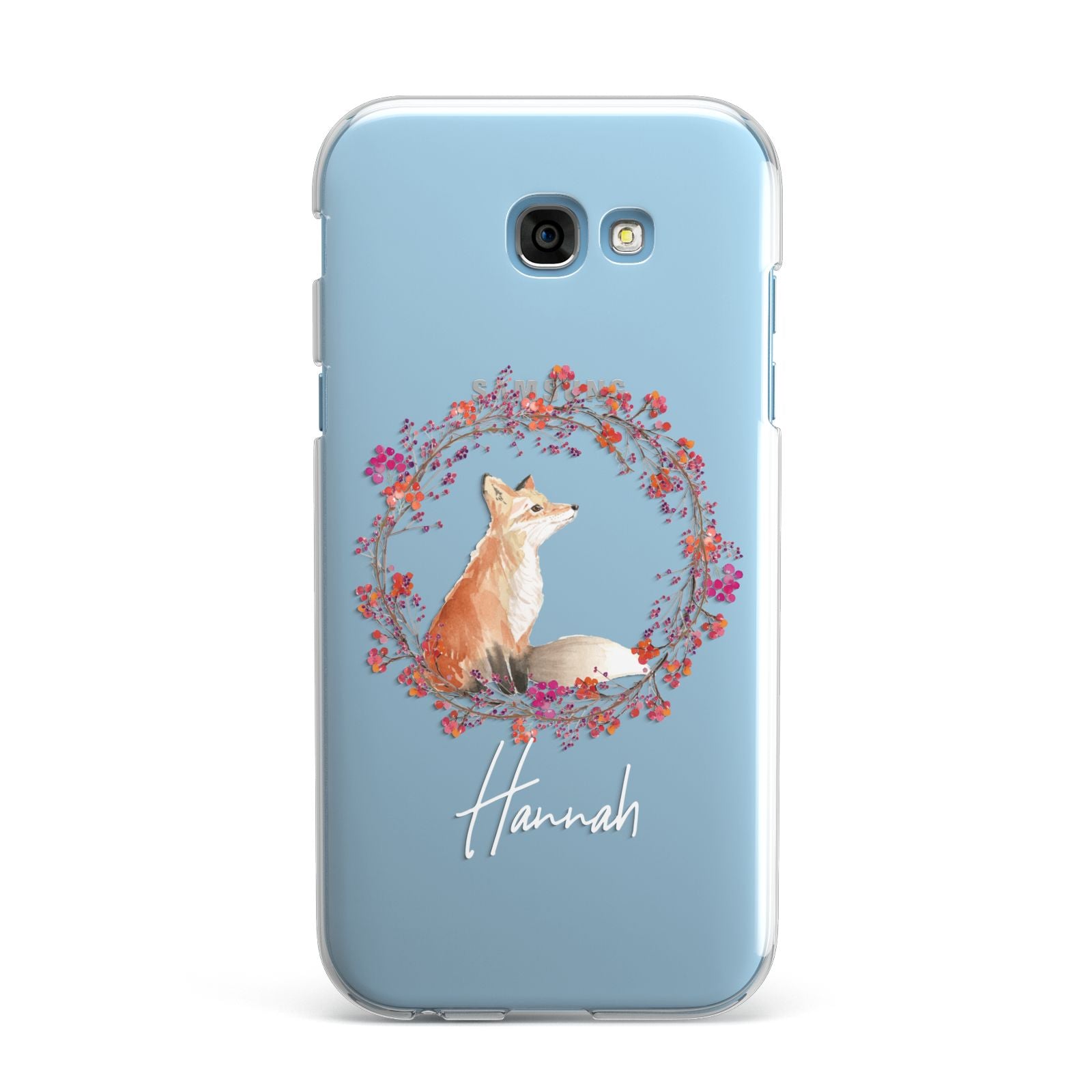 Personalised Fox Christmas Wreath Samsung Galaxy A7 2017 Case