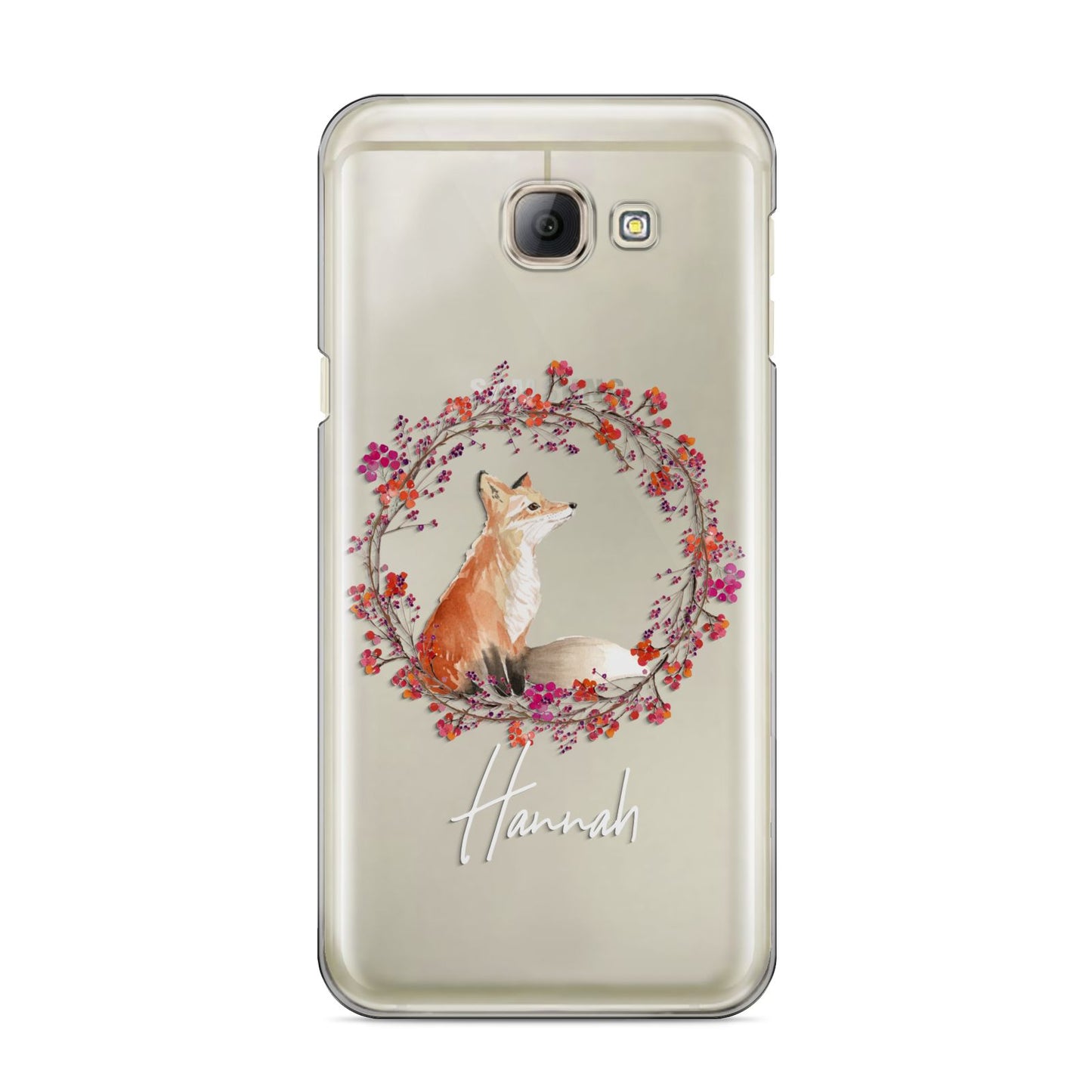 Personalised Fox Christmas Wreath Samsung Galaxy A8 2016 Case