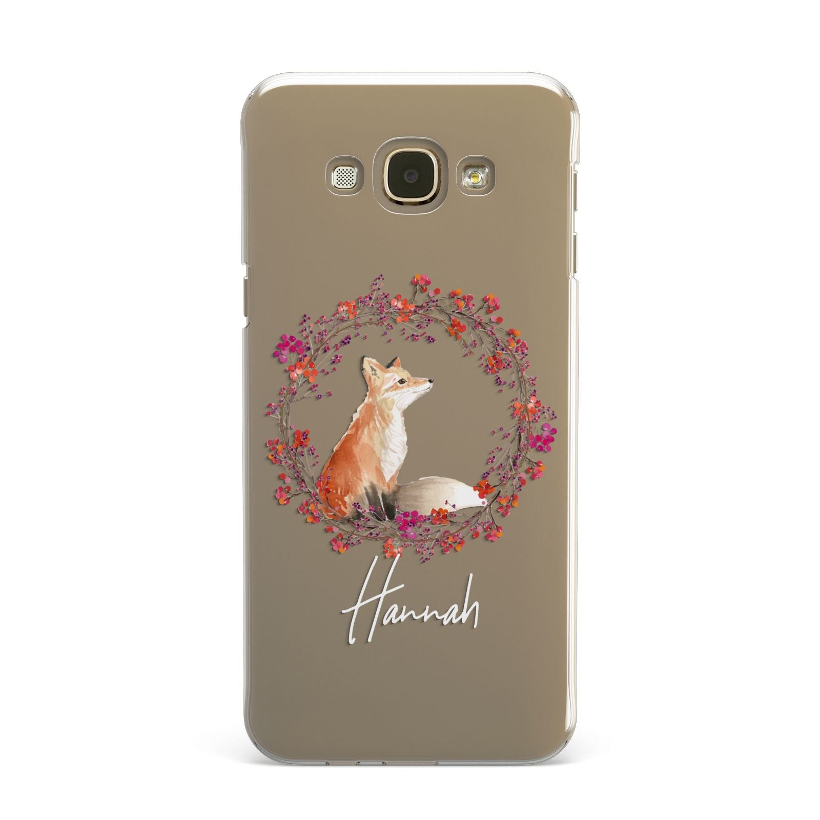 Personalised Fox Christmas Wreath Samsung Galaxy A8 Case
