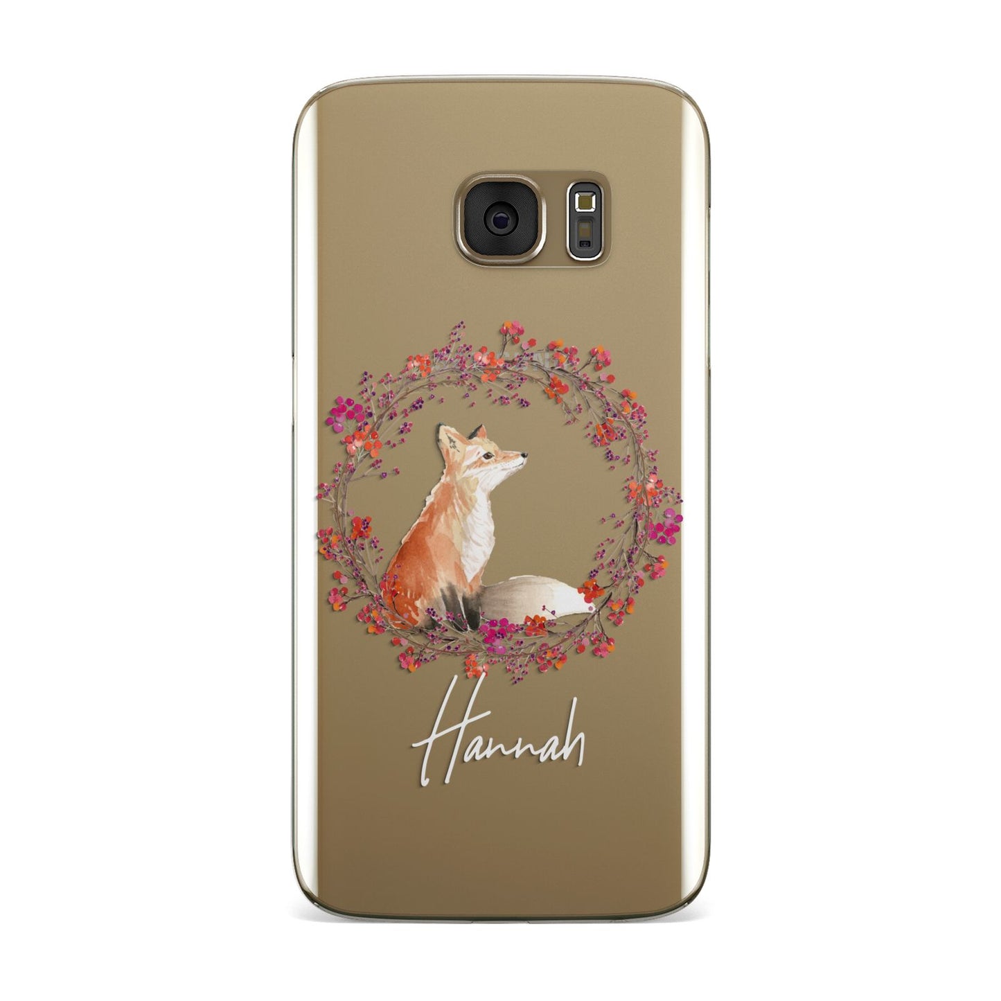 Personalised Fox Christmas Wreath Samsung Galaxy Case
