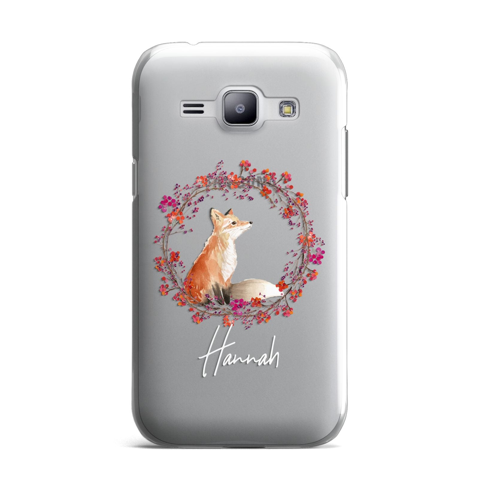 Personalised Fox Christmas Wreath Samsung Galaxy J1 2015 Case