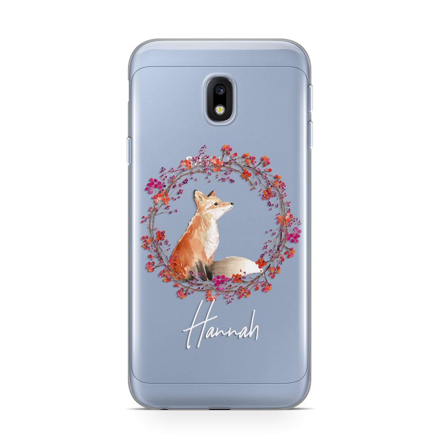 Personalised Fox Christmas Wreath Samsung Galaxy J3 2017 Case