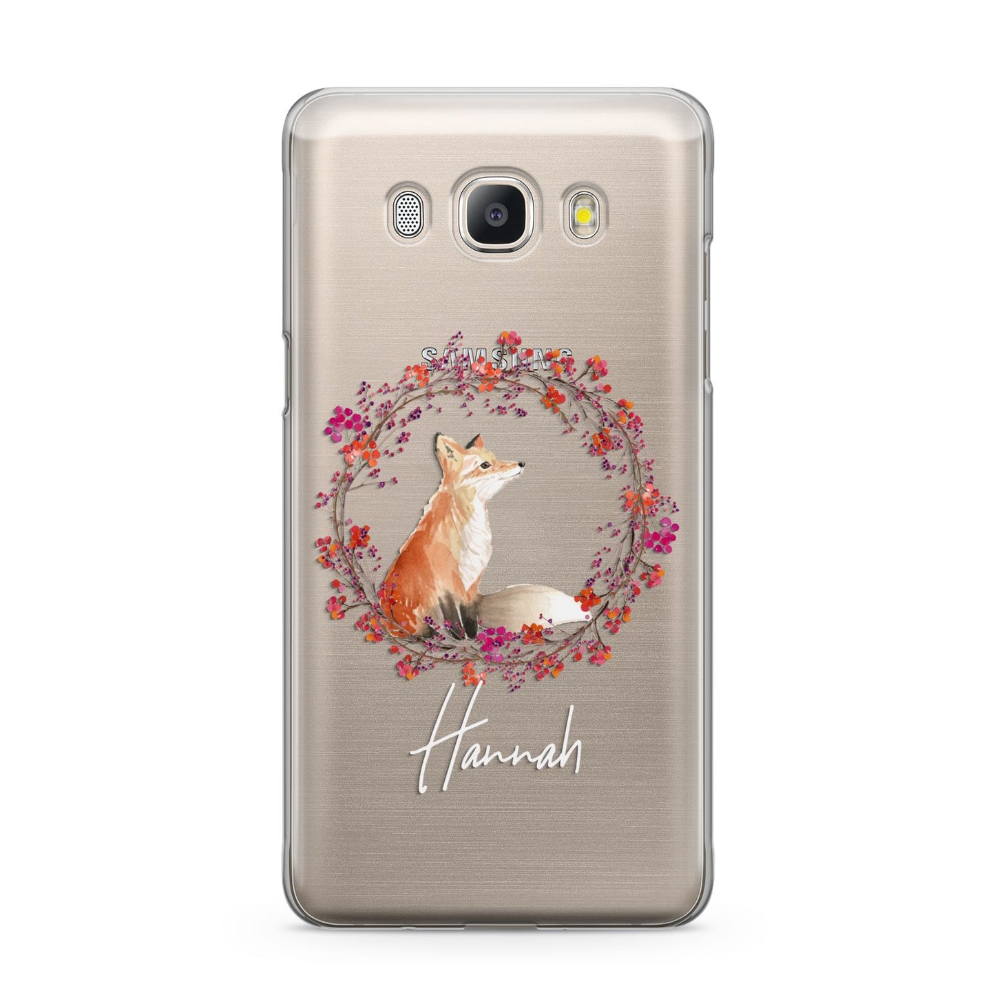 Personalised Fox Christmas Wreath Samsung Galaxy J5 2016 Case