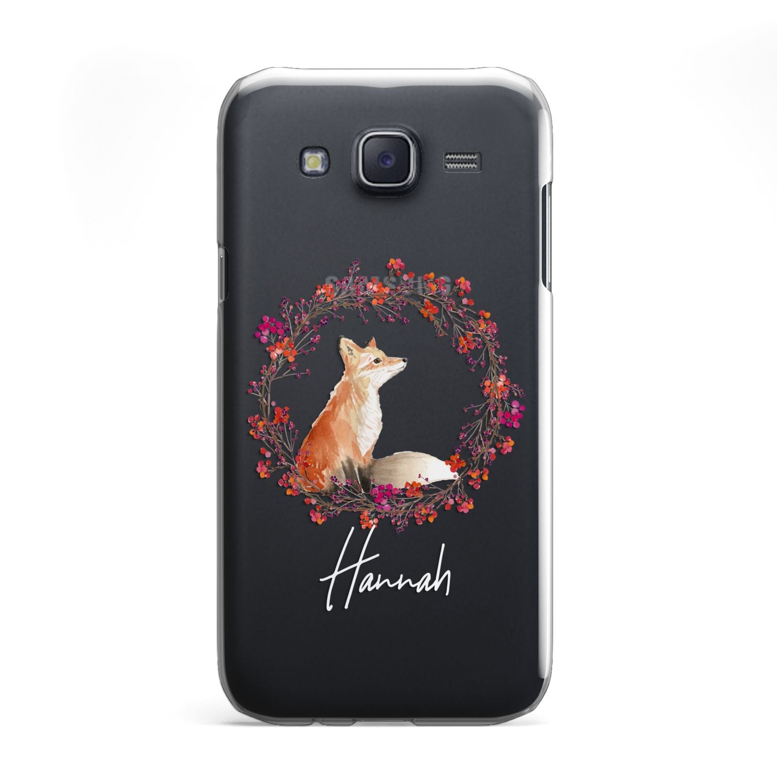Personalised Fox Christmas Wreath Samsung Galaxy J5 Case