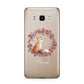 Personalised Fox Christmas Wreath Samsung Galaxy J7 2016 Case on gold phone