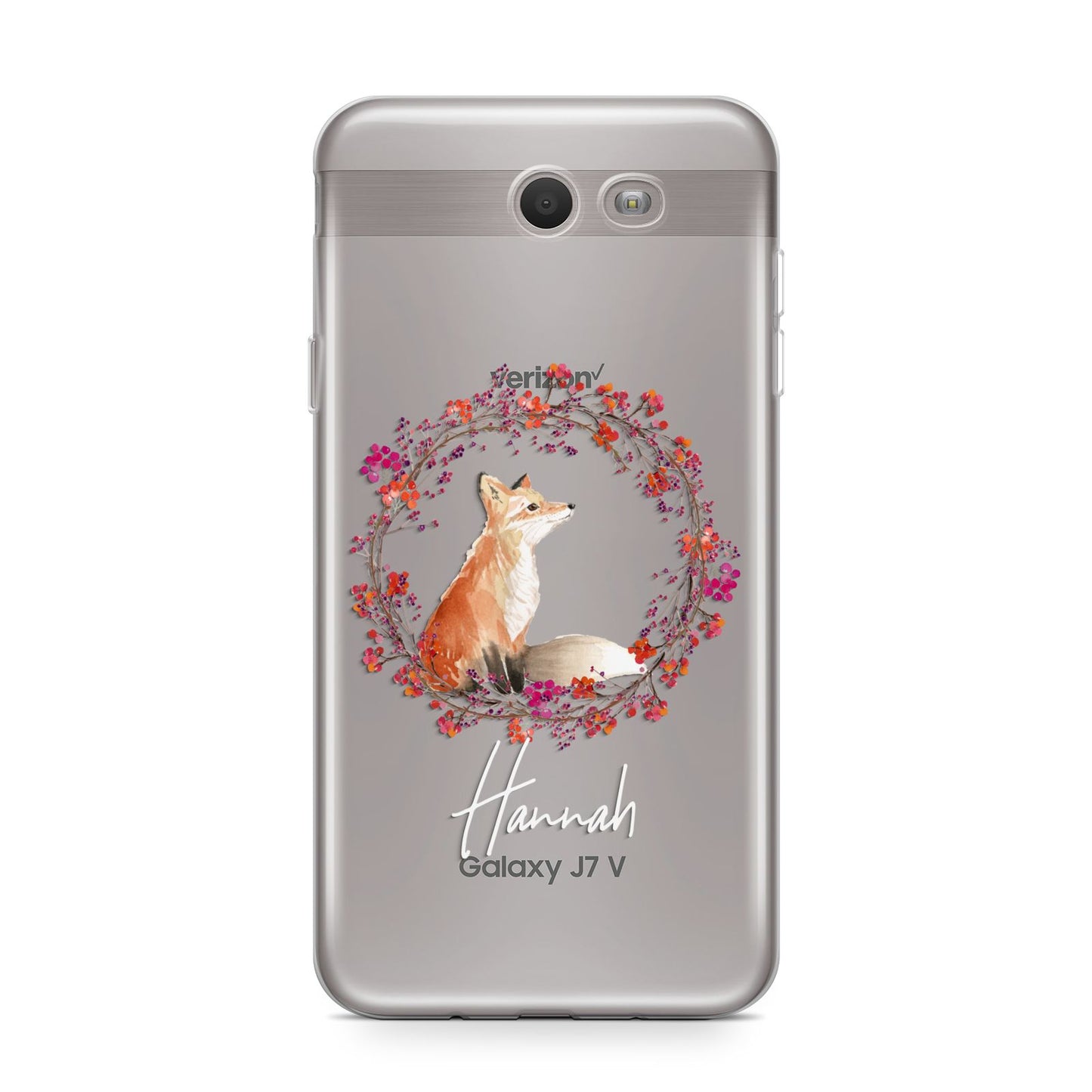 Personalised Fox Christmas Wreath Samsung Galaxy J7 2017 Case