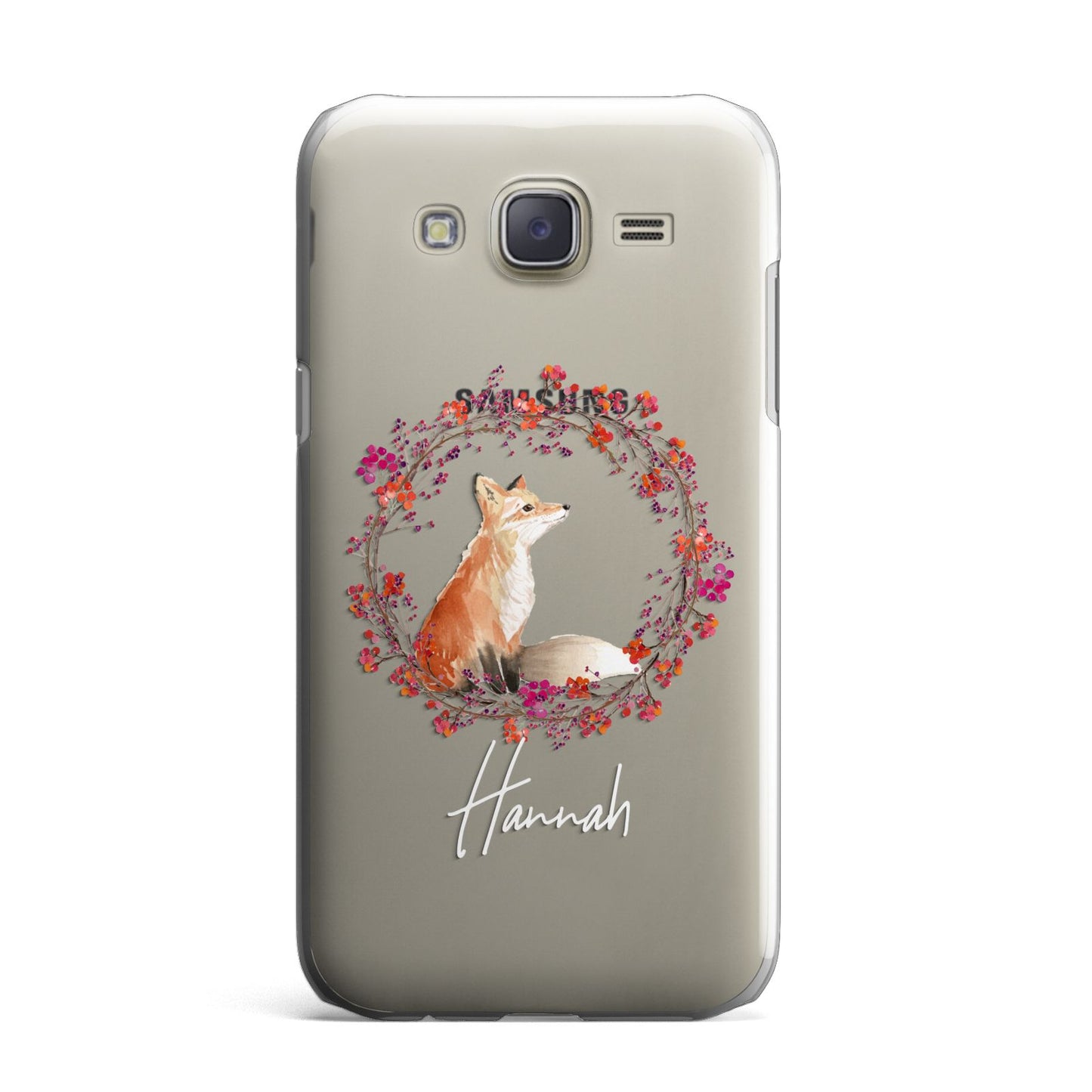 Personalised Fox Christmas Wreath Samsung Galaxy J7 Case