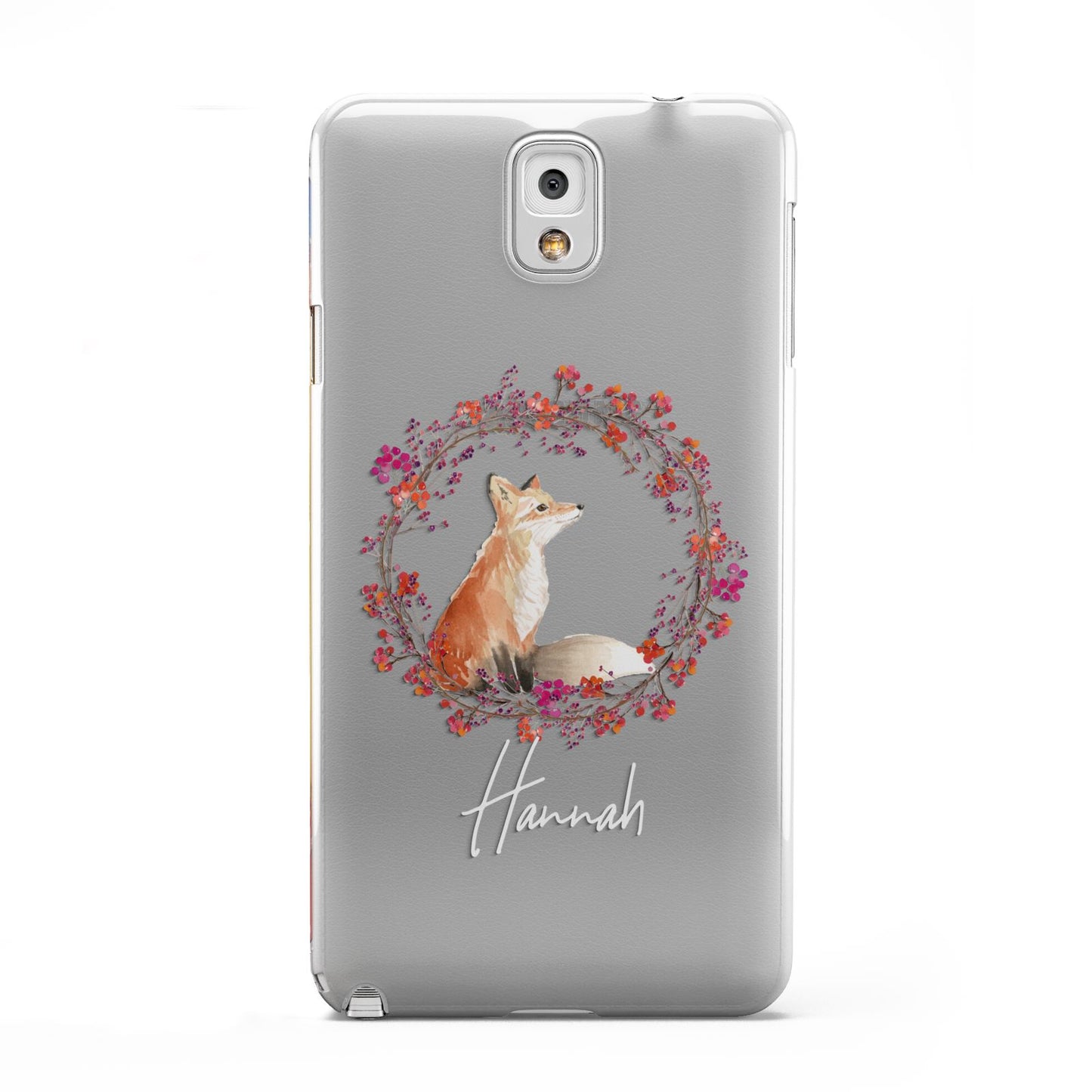 Personalised Fox Christmas Wreath Samsung Galaxy Note 3 Case